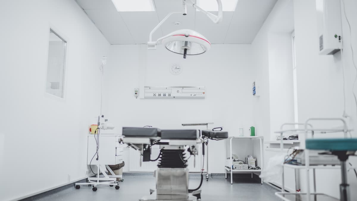 CT scanner room in a hospital radiology department